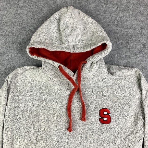 Syracuse Orange Hoodie Adult Large Gray Terry Cloth Pullover Sweater NCAA Mens - Picture 3 of 15